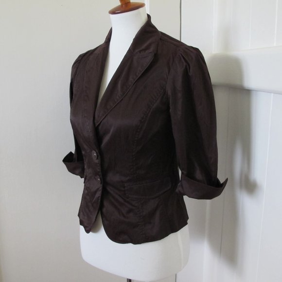 Aziz | Chocolate Half Sleeve Blazer - Picture 11 of 13